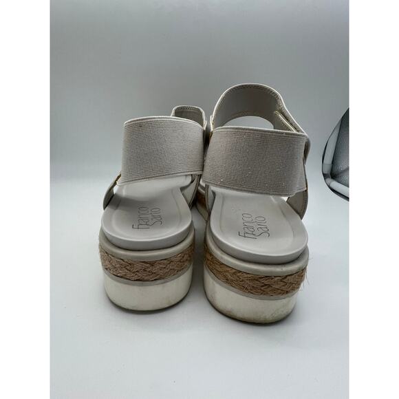 Franco Sarto Tinaka White & Gray Snakeskin Espadrille Sandals Shoes Size 9.5M - Picture 7 of 11